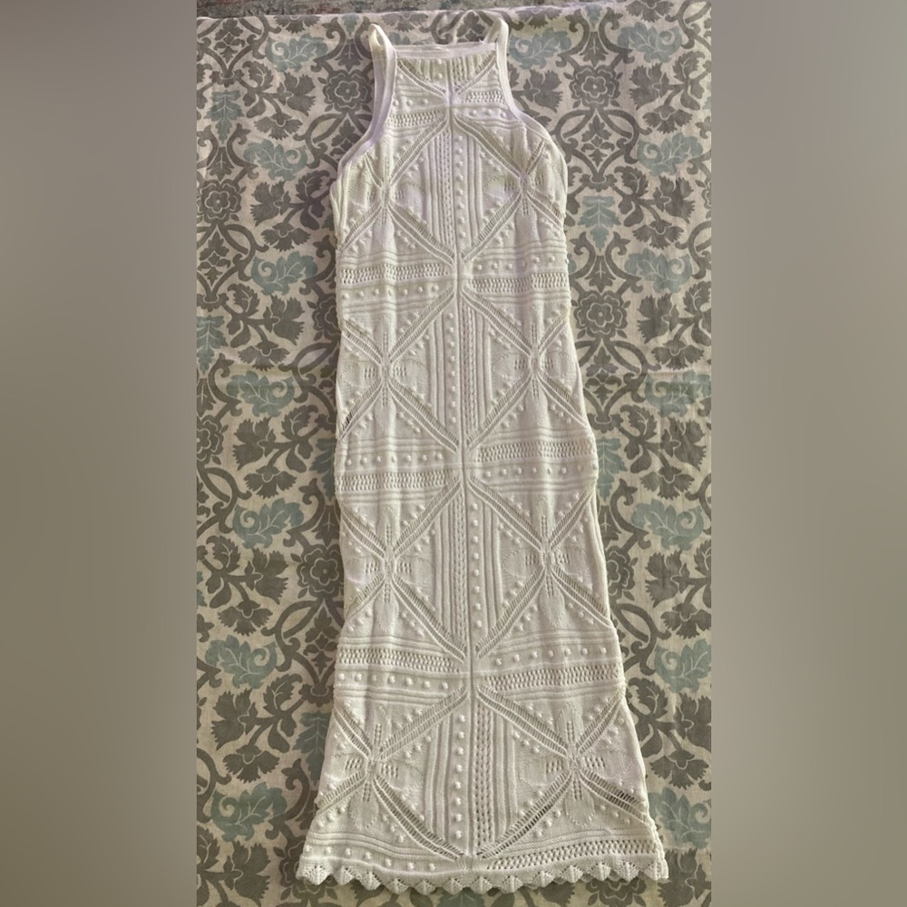 525 America Fauxchet Halter Knit Dress, XS - Picture 5 of 12